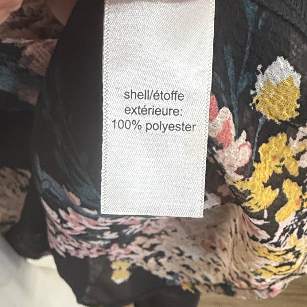 Maurices black floral long kimono swimsuit cover-up duster - Picture 7 of 10